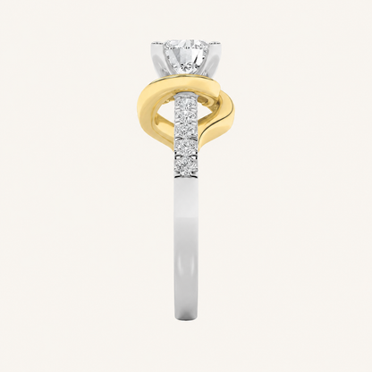 2CT Round Cut Lab Grown Diamond Side Stone Ring