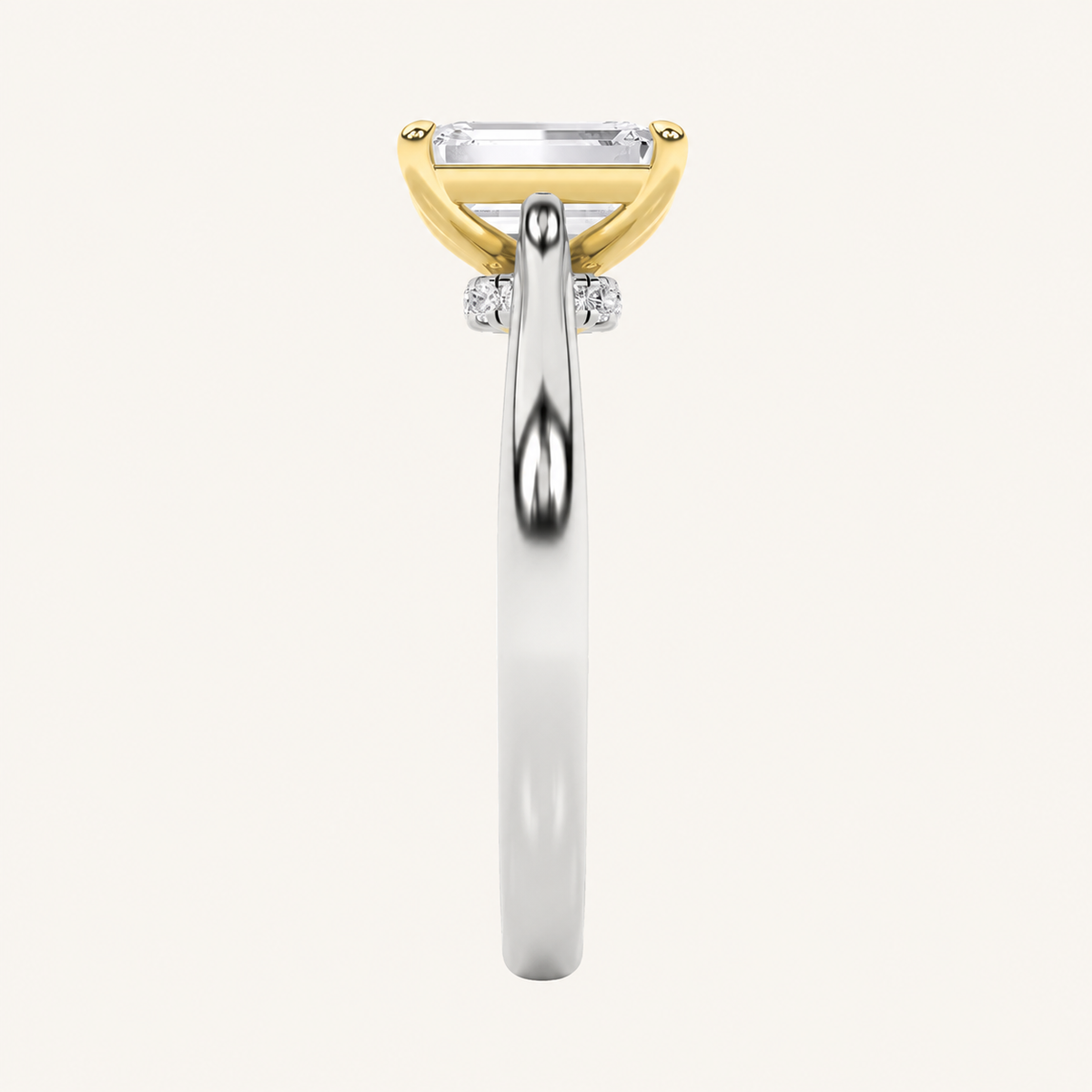 2CT Emerald Cut Lab Grown Diamond Solitaire Ring