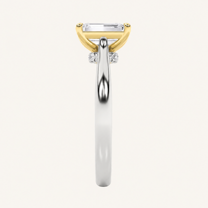 2CT Emerald Cut Lab Grown Diamond Solitaire Ring