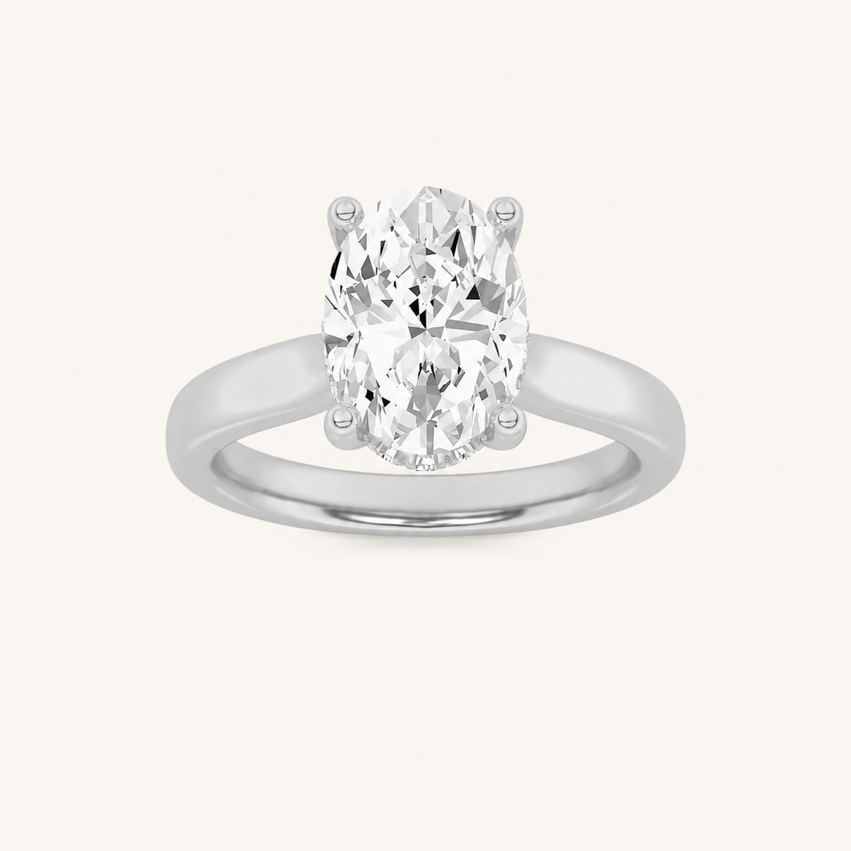 2.00CT Oval Cut Lab Grown Diamond Hidden Halo Ring