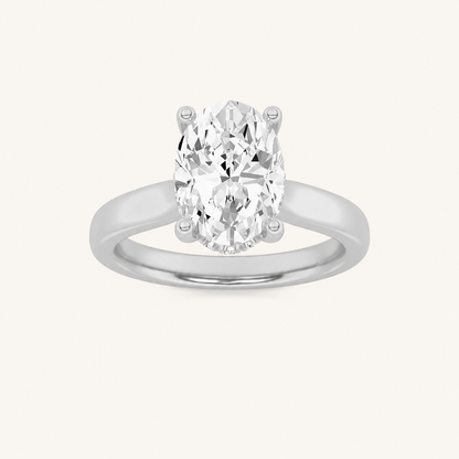 2.00CT Oval Cut Lab Grown Diamond Hidden Halo Ring