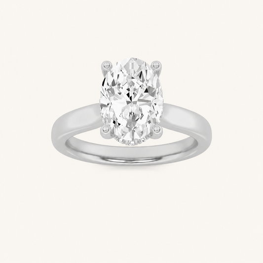 2.00CT Oval Cut Lab Grown Diamond Hidden Halo Ring