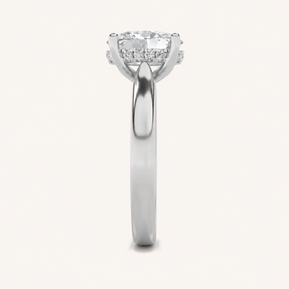 2.00CT Oval Cut Lab Grown Diamond Hidden Halo Ring