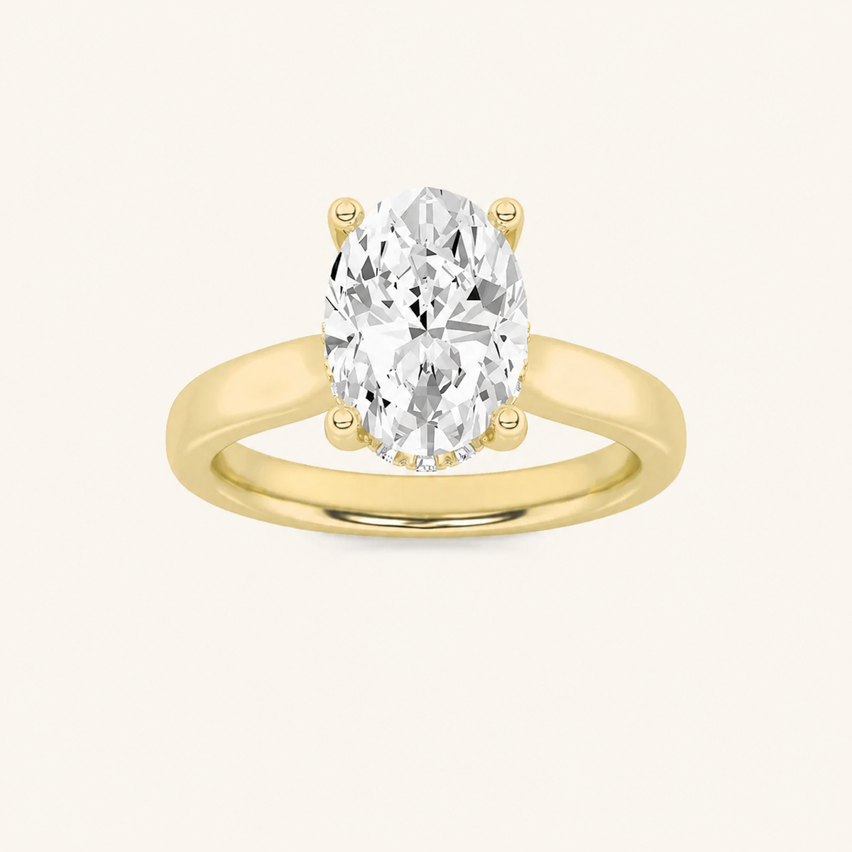 2.00CT Oval Cut Lab Grown Diamond Hidden Halo Ring