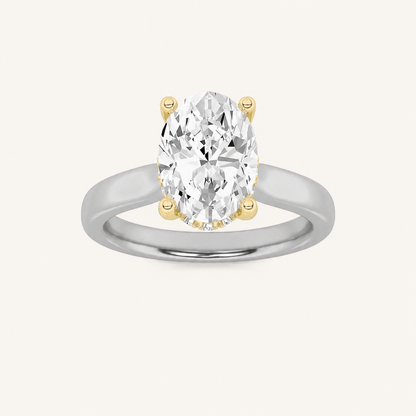 2.00CT Oval Cut Lab Grown Diamond Hidden Halo Ring