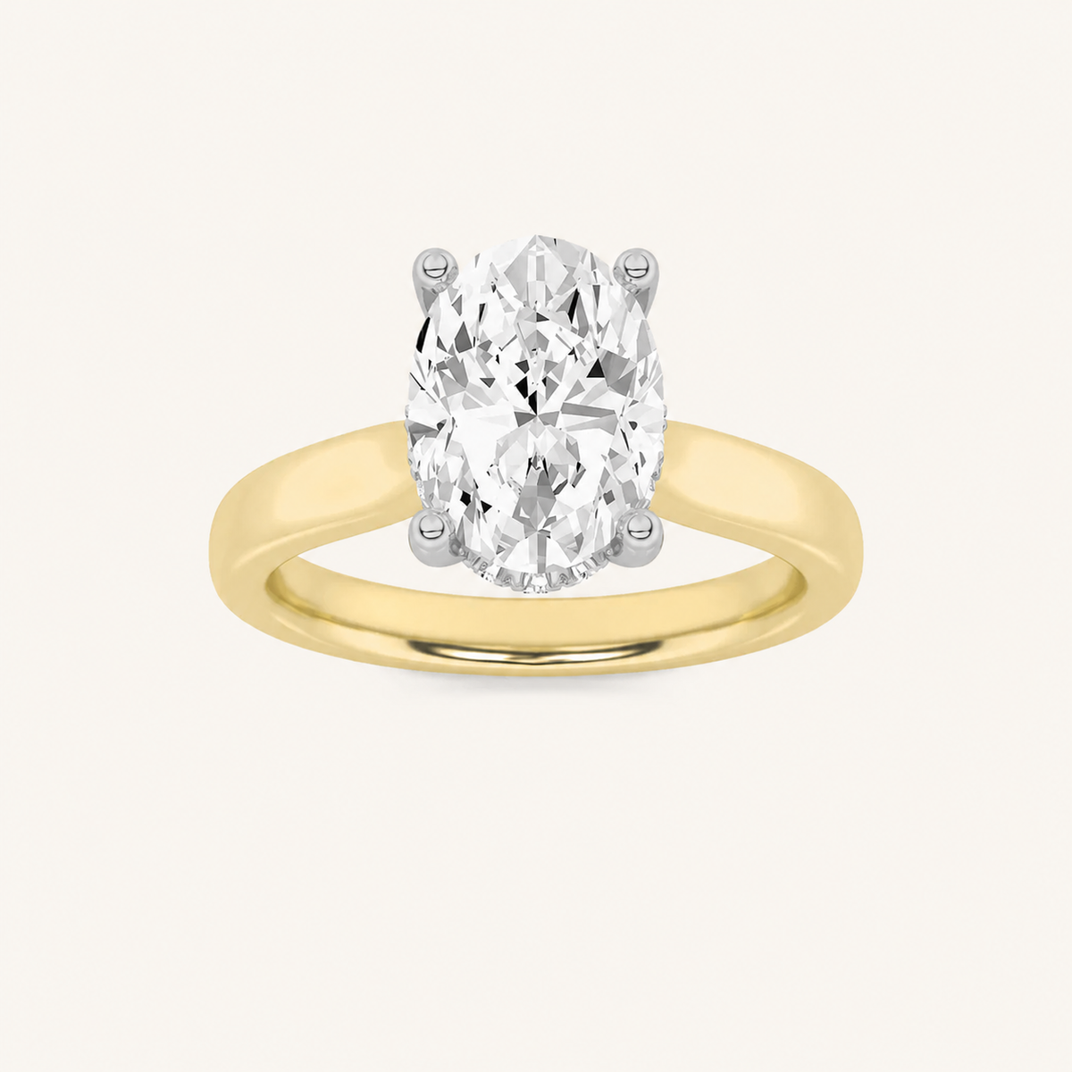 2.00CT Oval Cut Lab Grown Diamond Hidden Halo Ring