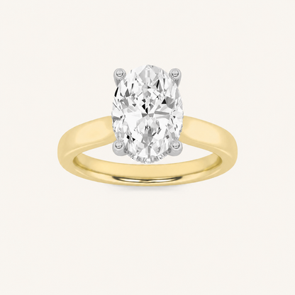 2.00CT Oval Cut Lab Grown Diamond Hidden Halo Ring
