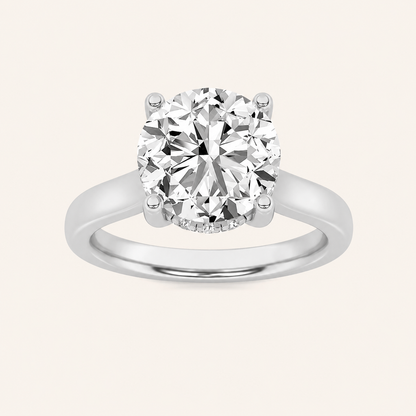 3.00 CT Round Cut Lab Grown Diamond Hidden Halo Ring