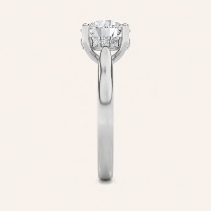 3.00 CT Round Cut Lab Grown Diamond Hidden Halo Ring