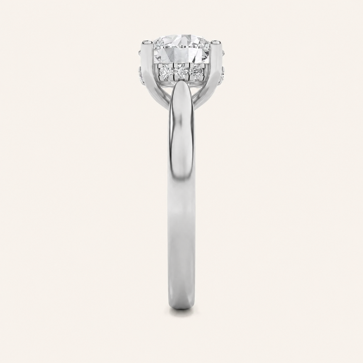 0.75 CT Round Cut Lab Grown Diamond Three Stone Ring