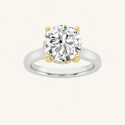 3.00 CT Round Cut Lab Grown Diamond Hidden Halo Ring