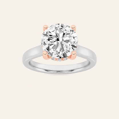 3.00 CT Round Cut Lab Grown Diamond Hidden Halo Ring