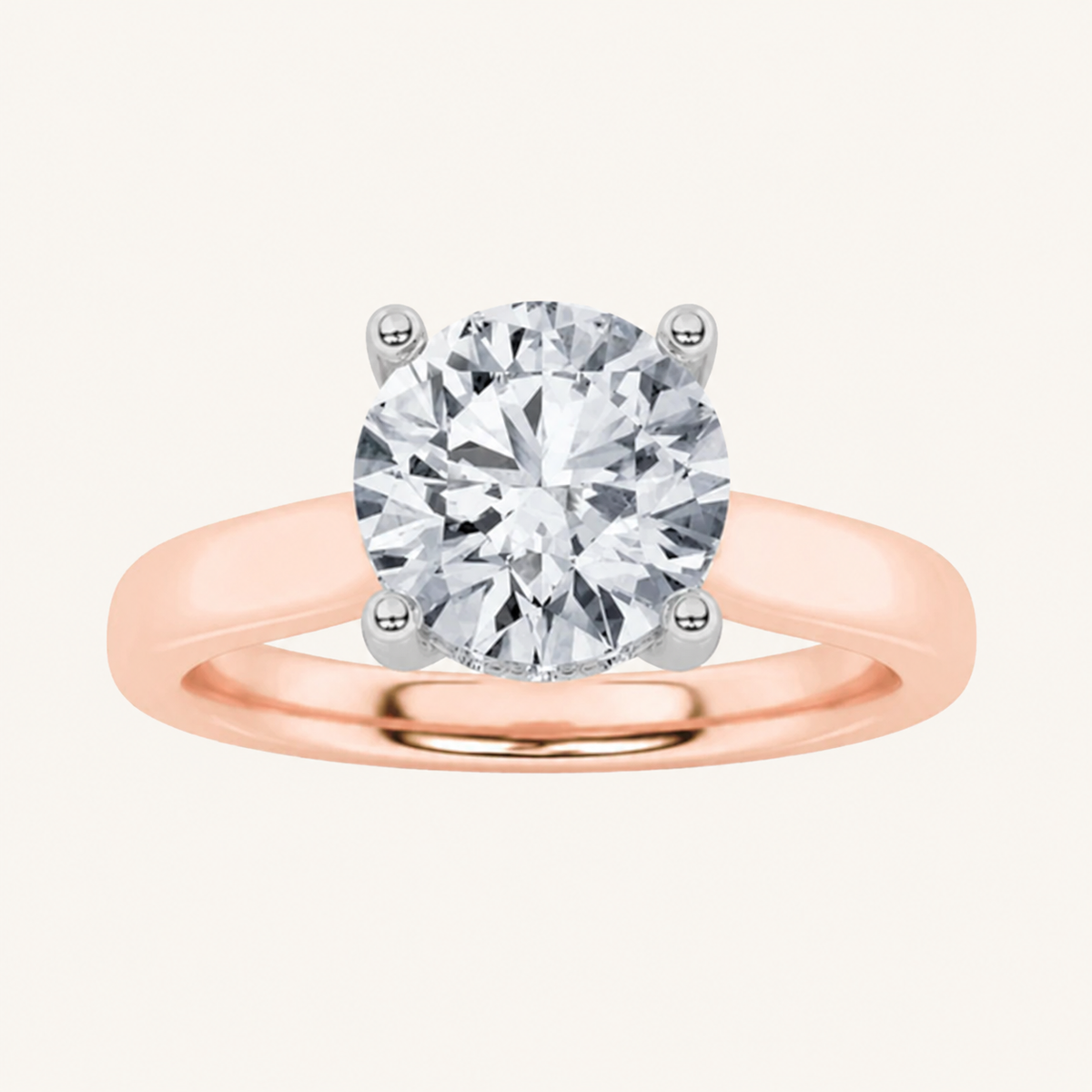 3.00 CT Round Cut Lab Grown Diamond Hidden Halo Ring