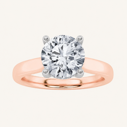 3.00 CT Round Cut Lab Grown Diamond Hidden Halo Ring