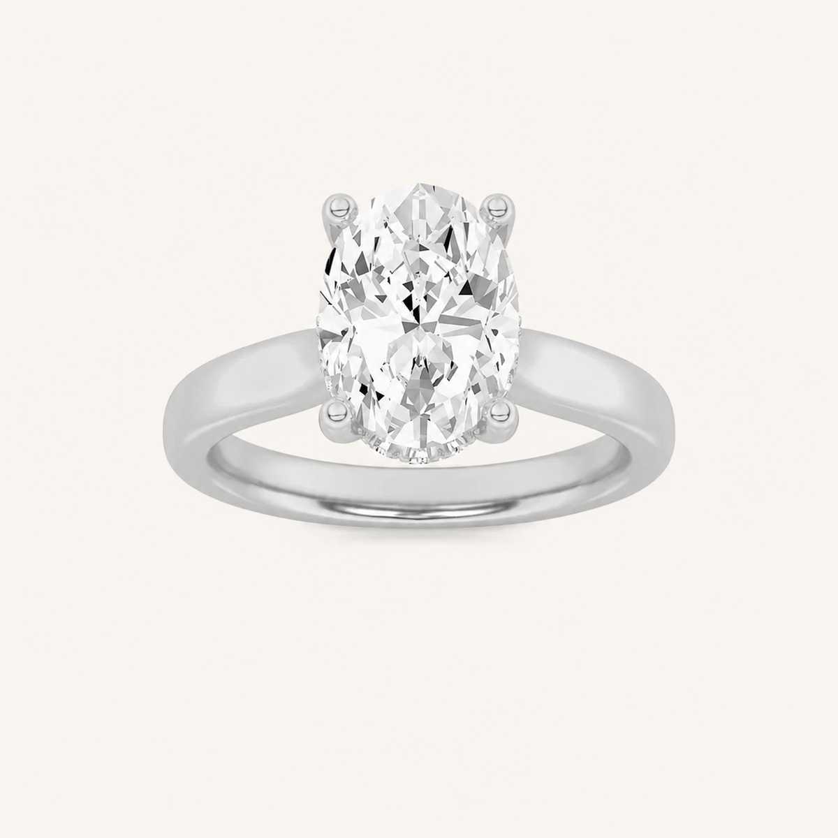 1.00 CT Oval Cut Lab Grown Diamond Hidden Halo Ring