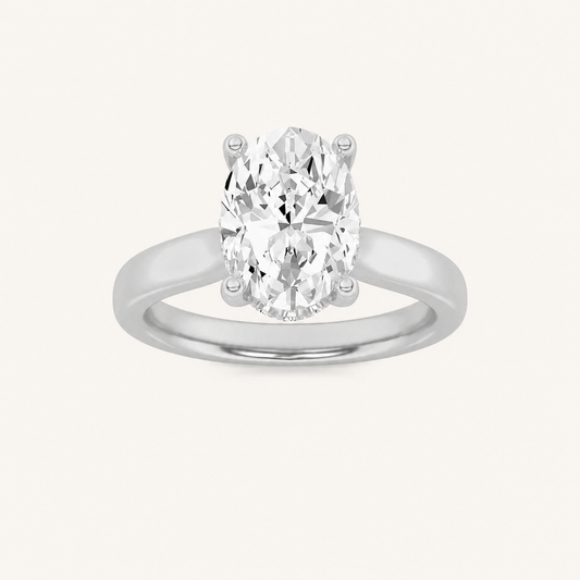 1.00 CT Oval Cut Lab Grown Diamond Hidden Halo Ring