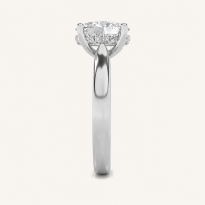 1.00 CT Oval Cut Lab Grown Diamond Hidden Halo Ring
