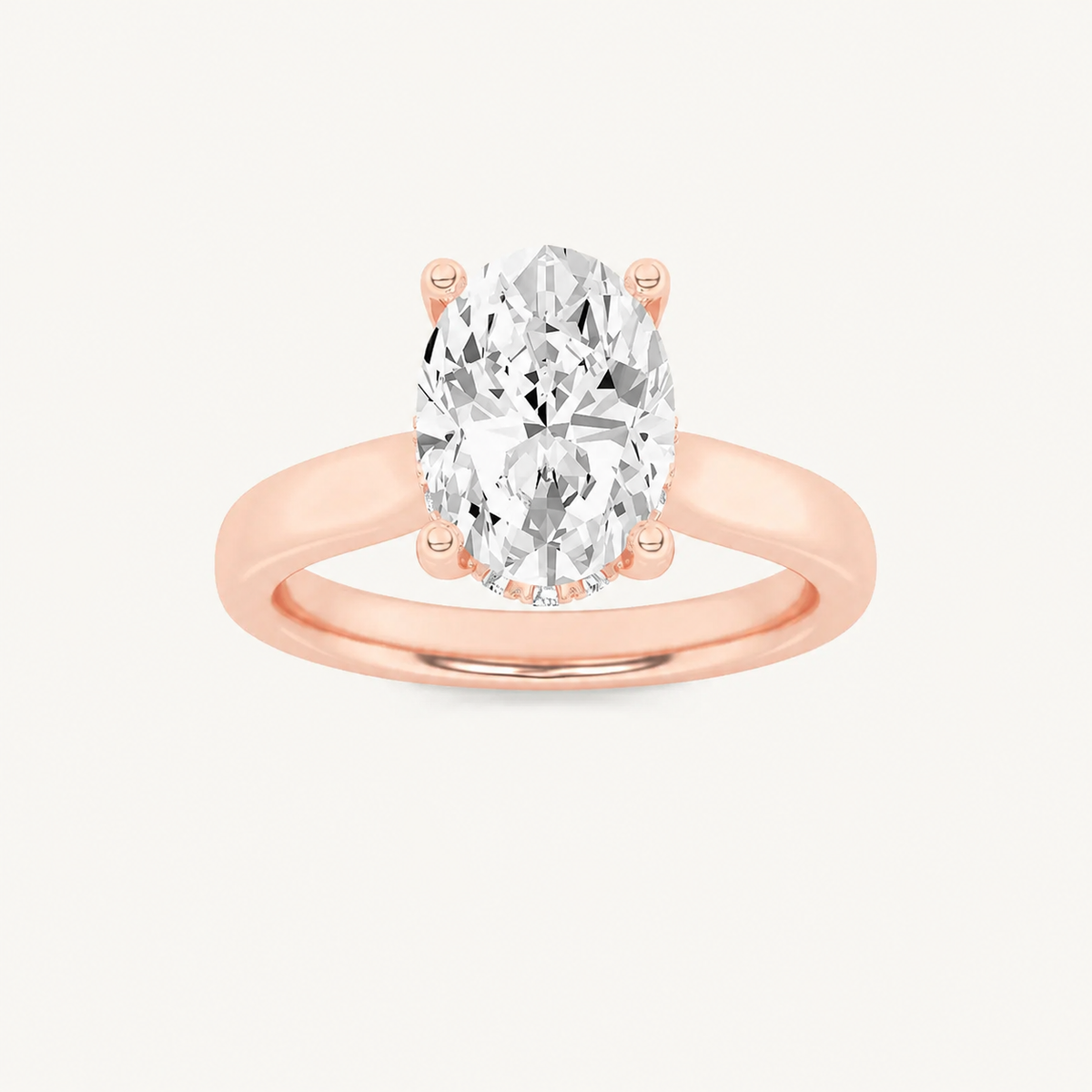 1.00 CT Oval Cut Lab Grown Diamond Hidden Halo Ring
