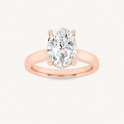 1.00 CT Oval Cut Lab Grown Diamond Hidden Halo Ring