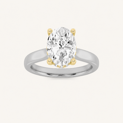 1.00 CT Oval Cut Lab Grown Diamond Hidden Halo Ring
