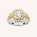 3CT Octagon Cut Lab Grown Diamond Halo Men's Ring