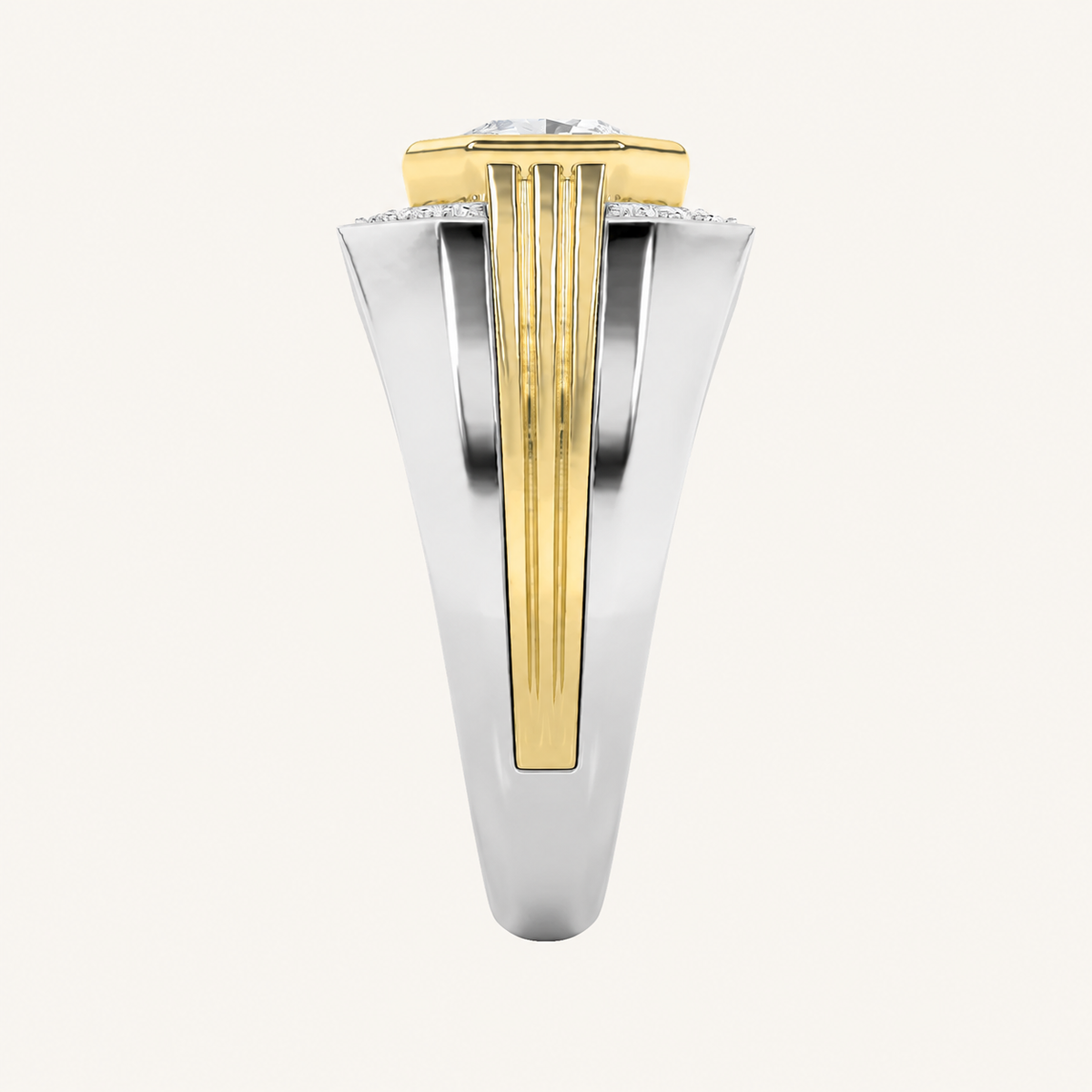 3CT Octagon Cut Lab Grown Diamond Halo Men's Ring