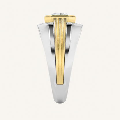 3CT Octagon Cut Lab Grown Diamond Halo Men's Ring