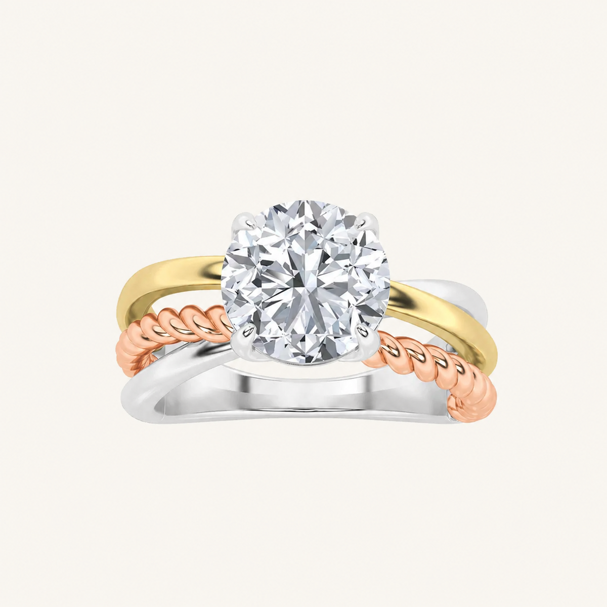 2CT Round Cut Lab Grown Diamond Solitaire Ring