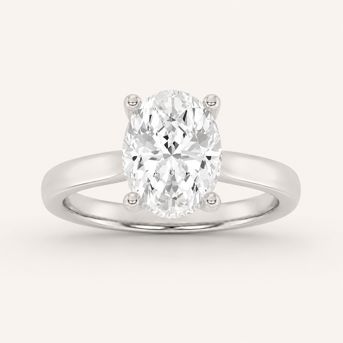 1.5CT Oval Cut Lab Grown Diamond Hidden Halo Ring