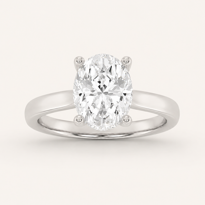 1.5CT Oval Cut Lab Grown Diamond Hidden Halo Ring