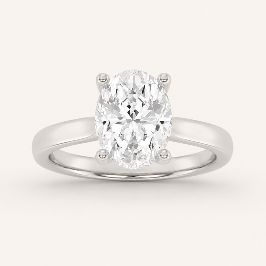 1.5CT Oval Cut Lab Grown Diamond Hidden Halo Ring