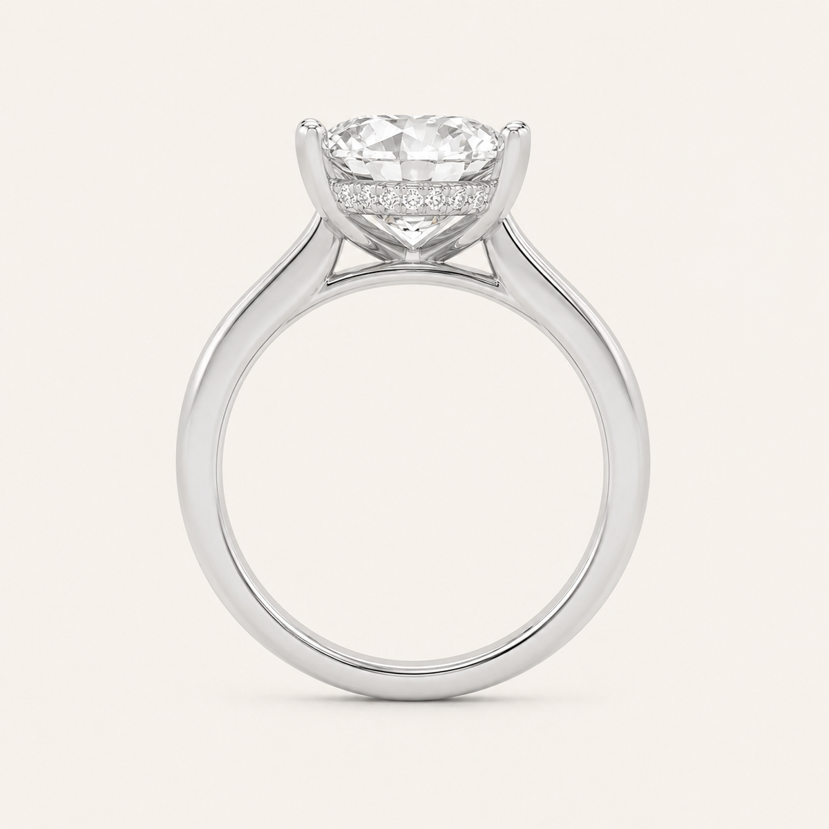 1.5CT Oval Cut Lab Grown Diamond Hidden Halo Ring