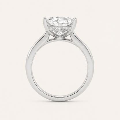 1.5CT Oval Cut Lab Grown Diamond Hidden Halo Ring