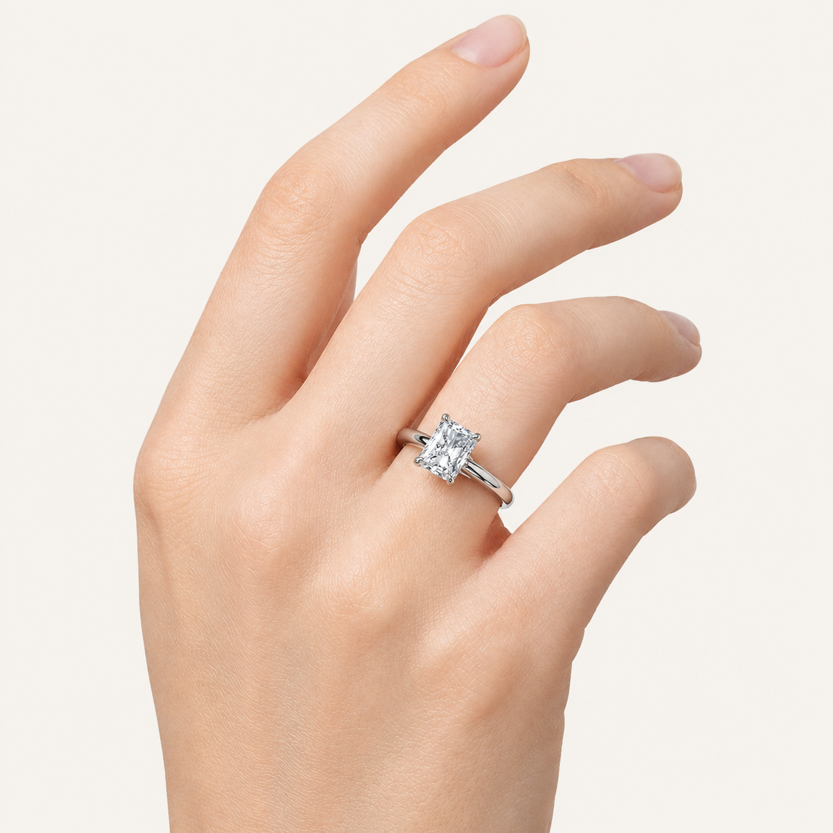 5CT Radiant Cut Lab Grown Diamond Solitaire Ring