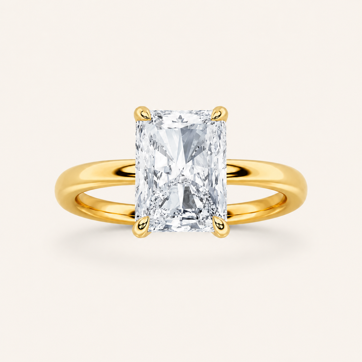5CT Radiant Cut Lab Grown Diamond Solitaire Ring