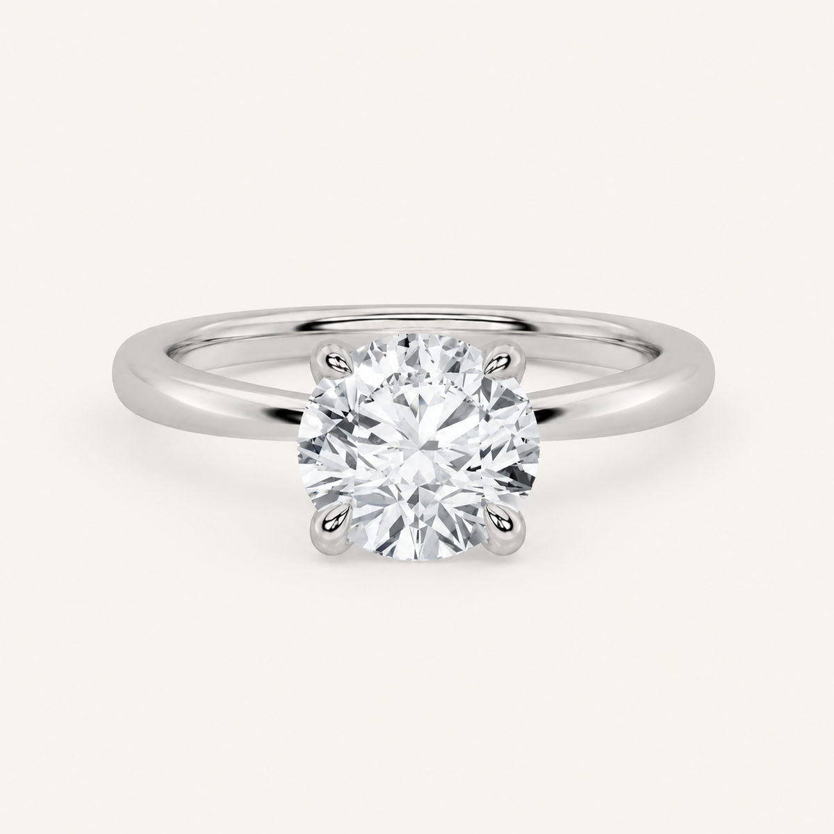 1CT Round Cut Lab Grown Diamond Solitaire Ring