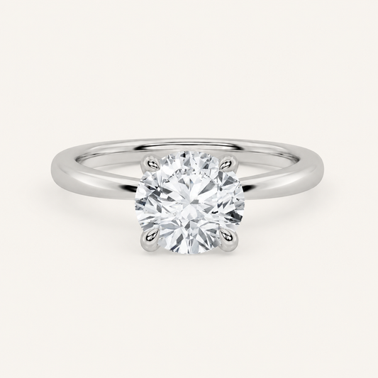 1CT Round Cut Lab Grown Diamond Solitaire Ring