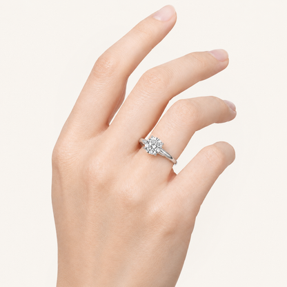 1CT Round Cut Lab Grown Diamond Solitaire Ring