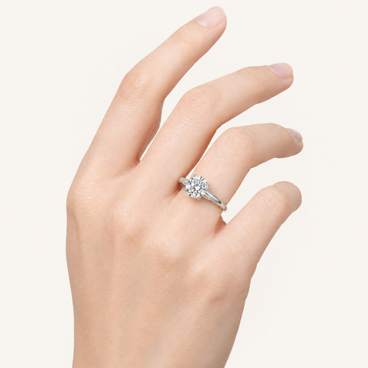 1CT Round Cut Lab Grown Diamond Solitaire Ring