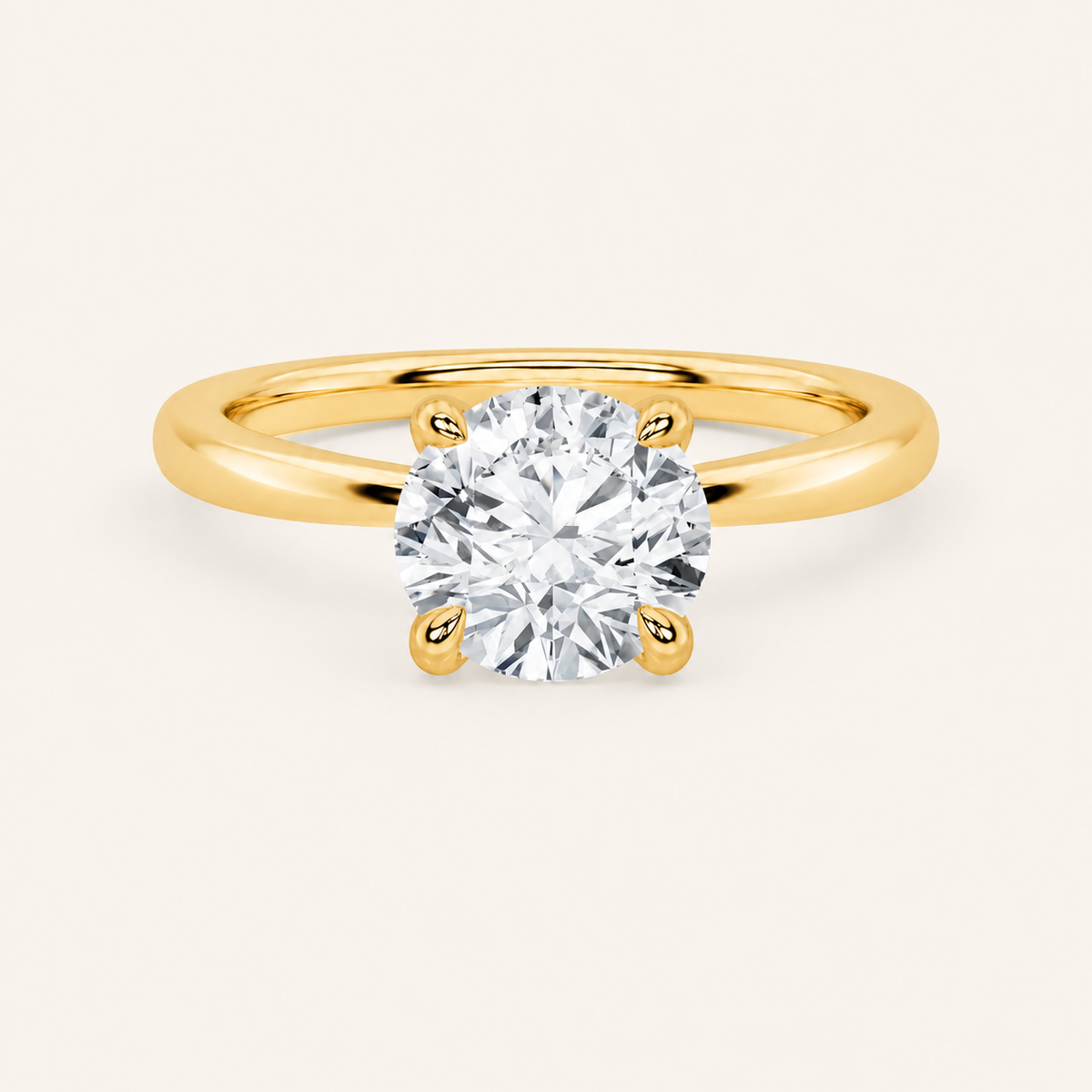 1CT Round Cut Lab Grown Diamond Solitaire Ring