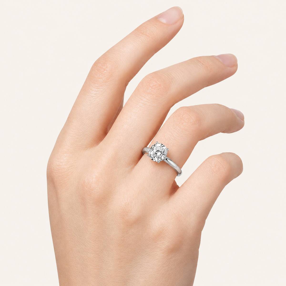 1.5CT Round Cut Lab Grown Diamond Solitaire Ring