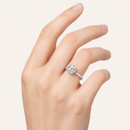 1.5CT Round Cut Lab Grown Diamond Solitaire Ring