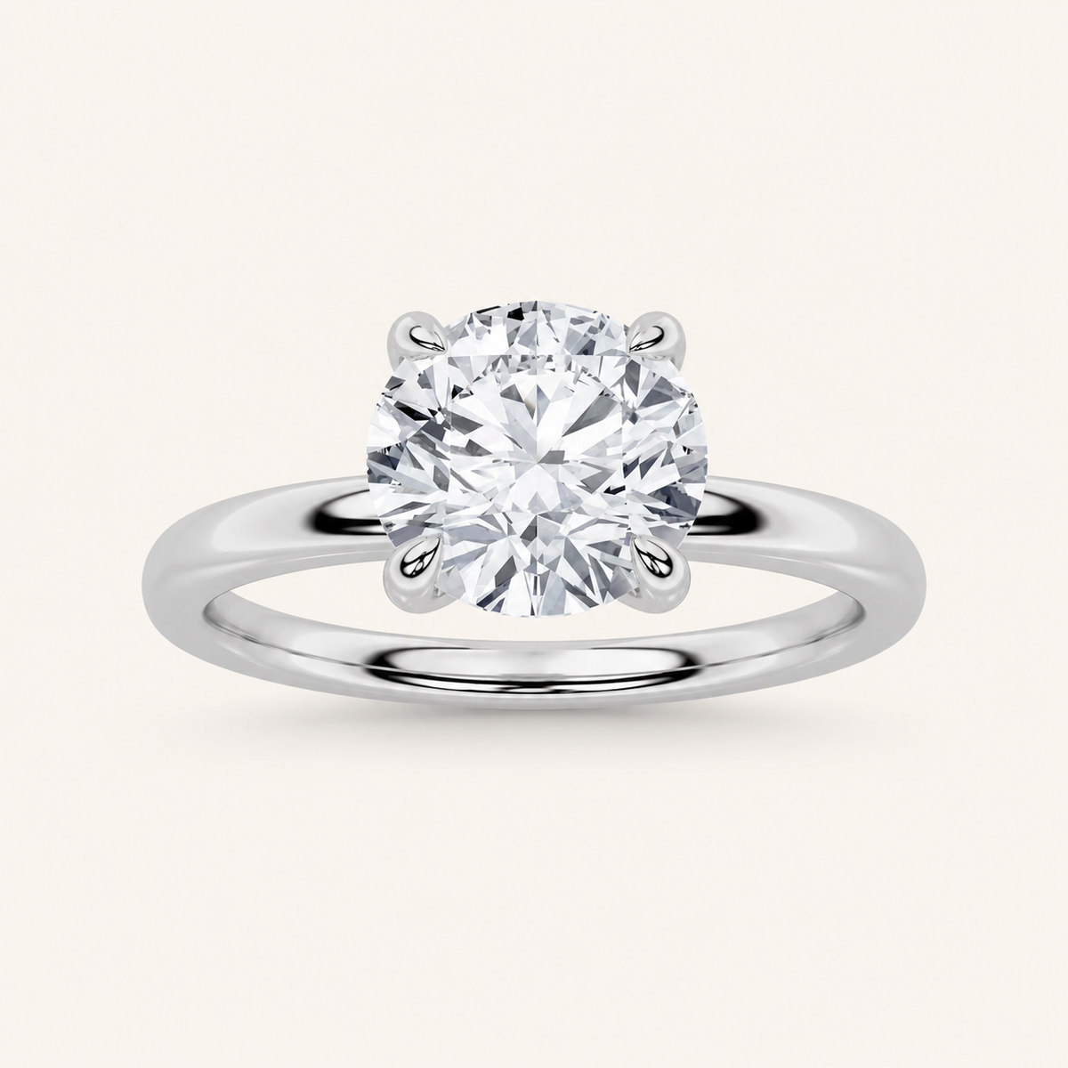1.5CT Round Cut Lab Grown Diamond Solitaire Ring