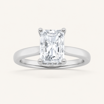 1CT Radiant Cut Lab Grown Diamond Hidden Halo Ring