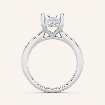 1CT Radiant Cut Lab Grown Diamond Hidden Halo Ring