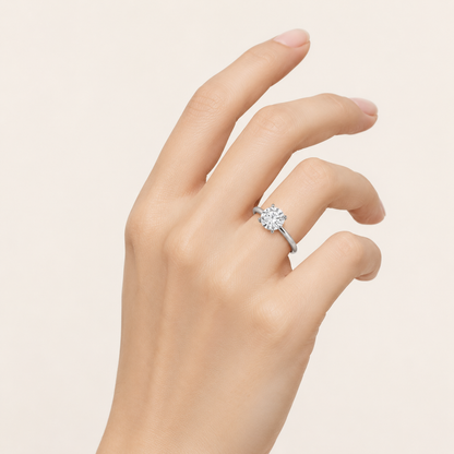 2CT Round Cut Lab Grown Diamond Solitaire Ring
