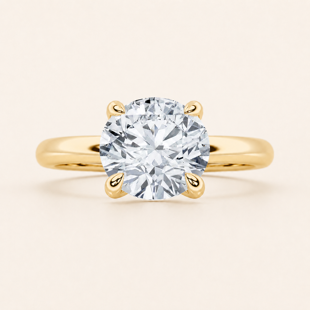 2CT Round Cut Lab Grown Diamond Solitaire Ring