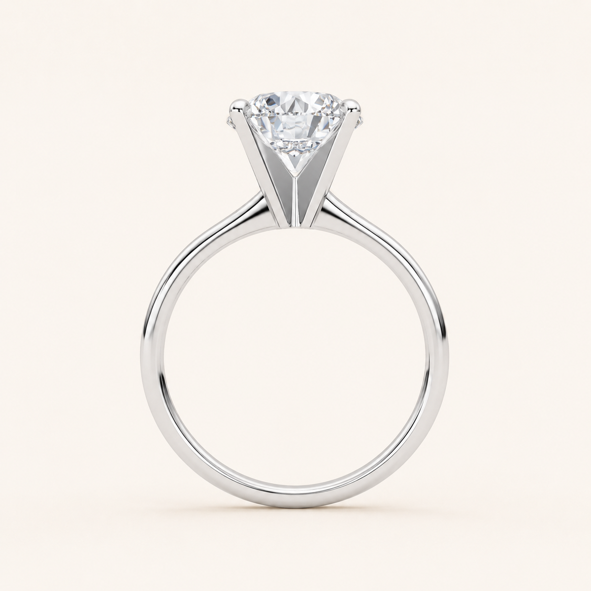 2CT Round Cut Lab Grown Diamond Solitaire Ring