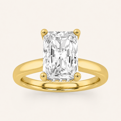 2.00 CT Radiant Cut Lab Grown Diamond Hidden Halo Ring
