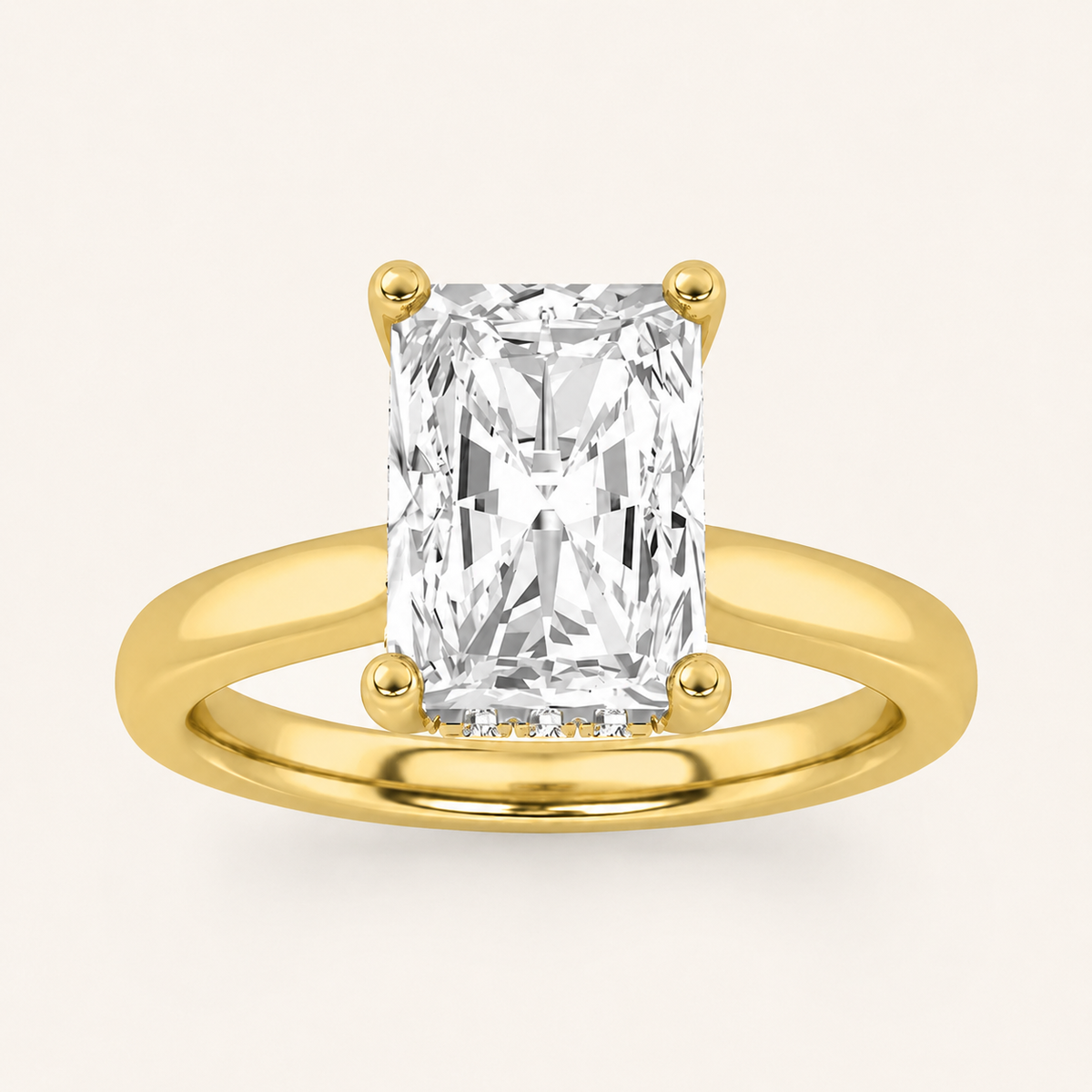 3.00 CT Radiant Cut Lab Grown Diamond Hidden Halo Ring